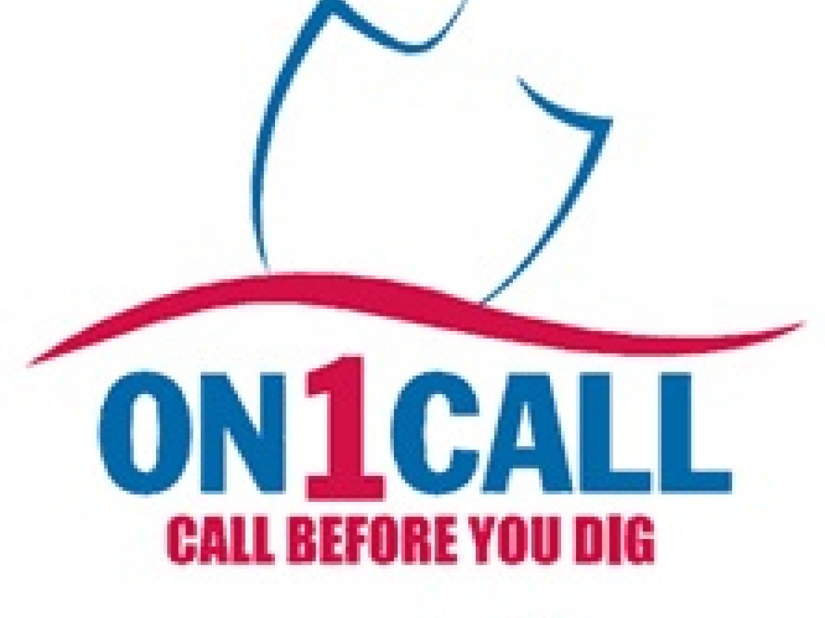 One Call logo with shovel digging into the ground