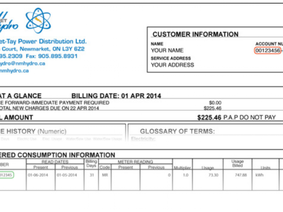 Electrical Bill Sample
